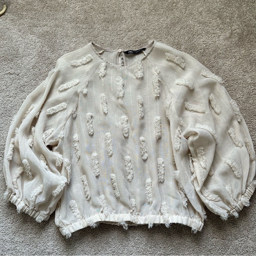 Sheer Beige Blouse from Zara
